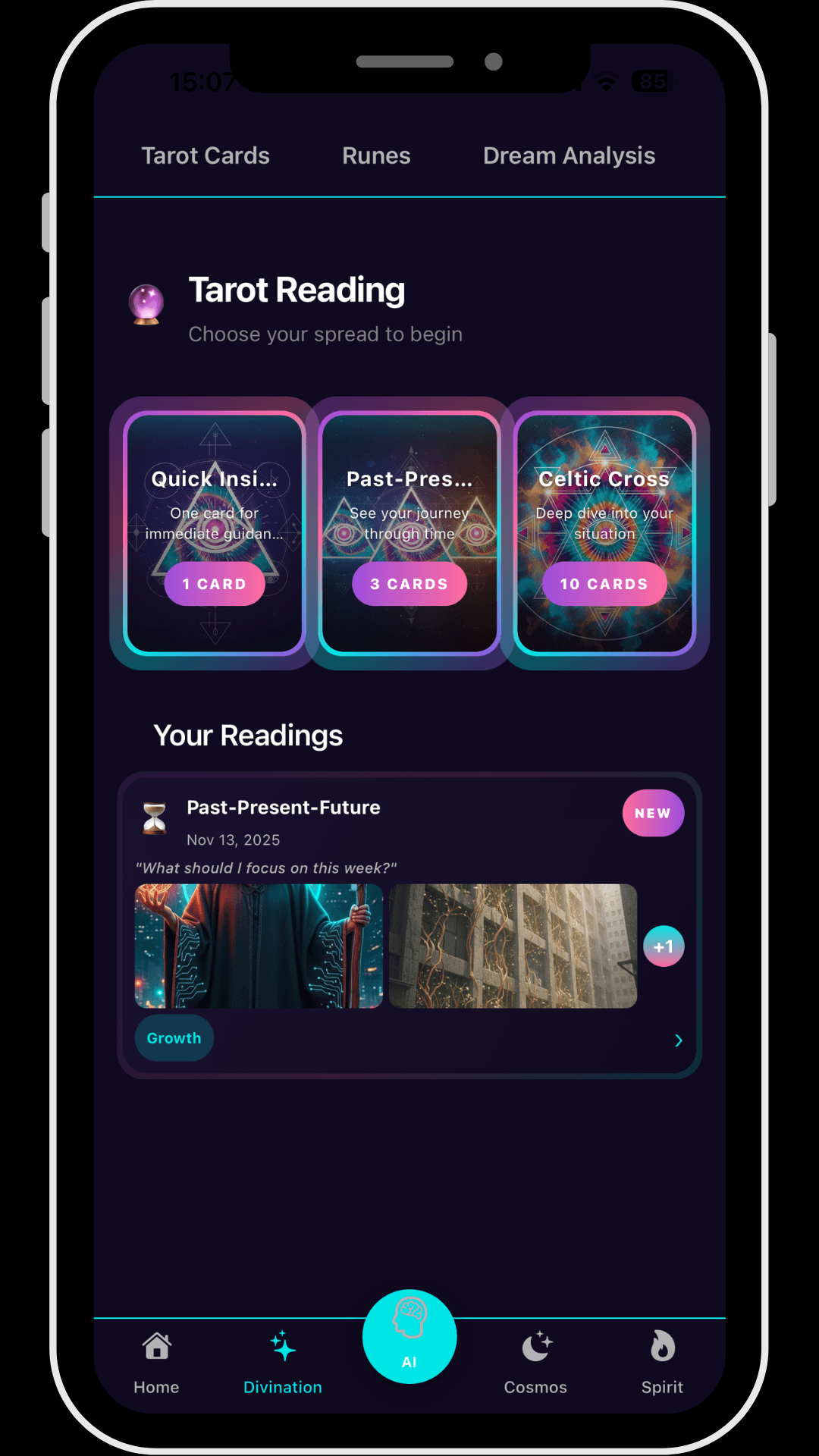 🃏 AI-Powered Tarot Readings